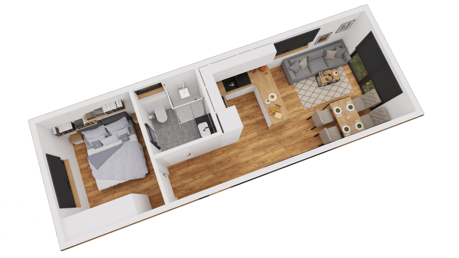 Mobilny Domek całoroczny Miami 35 m²