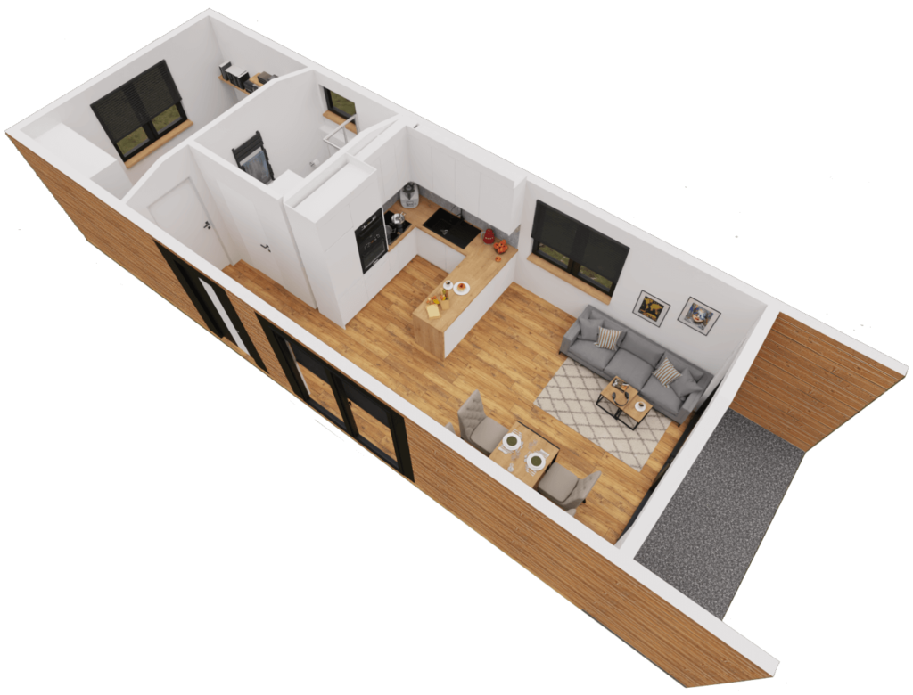 Mobilny Domek całoroczny Monaco 48 m² z tarasem